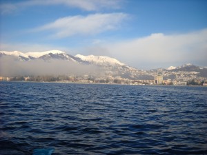 Lugano Cassarate con i monti Gradicioli e Tamaro